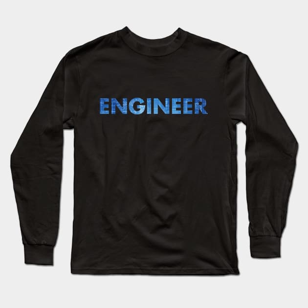 Engineer Blueprint Text Long Sleeve T-Shirt by SkelBunny